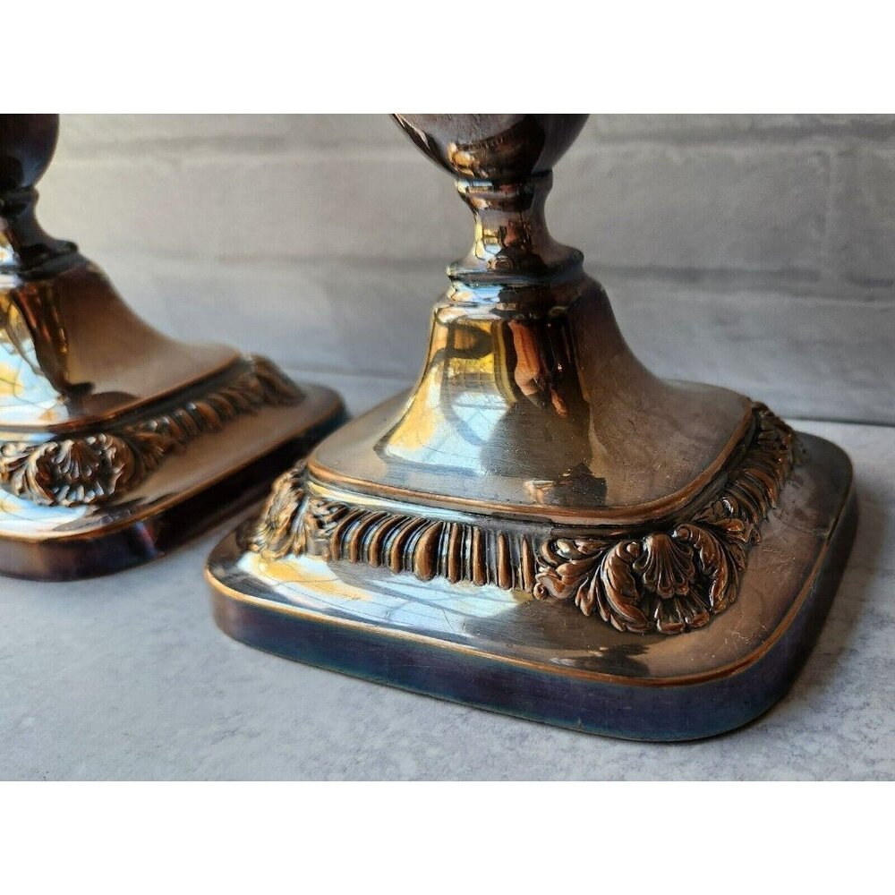 Vtg International Lord Robert Silver SILVERPLATE Come Apart 3 Light Candelabras - Picture 3 of 10